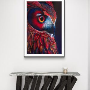 Red Guardian Owl - Limited Edition Print